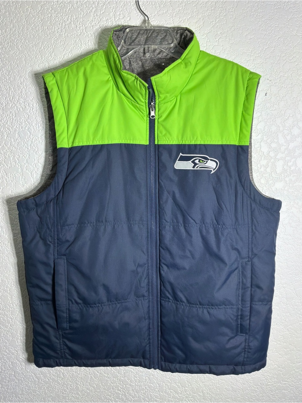 NFL Seattle Seahawks Green and Blue Vest Size Large